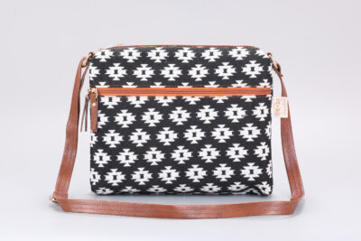 Vintage White Flowers Messenger Sling Bag