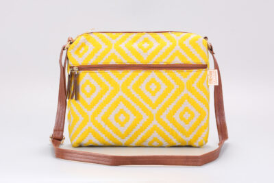 Vintage Yellow Diamond Messenger Sling Bag
