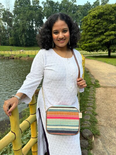 Vintage Satrangi Stripes Box slingbag