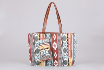 Vintage Brown Stripes Tote Bag