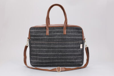 Jute Black Laptop Bag