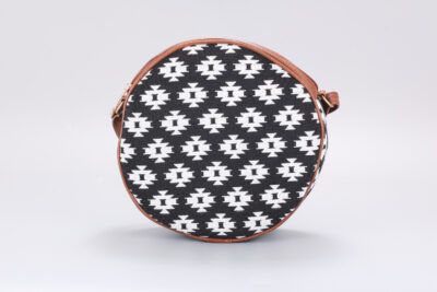Vintage White Flowers Boho Round Sling Bag