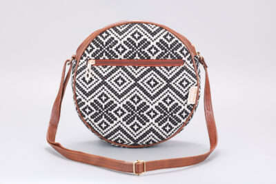 Vintage Double Diamond Boho Round Sling Bag