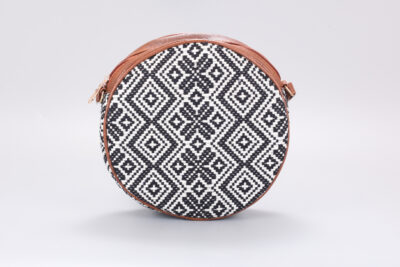 Vintage Double Diamond Boho Round Sling Bag