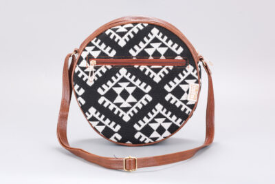 Vintage Charcoal Hues Boho Round Sling Bag