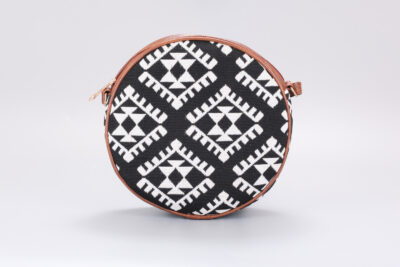 Vintage Charcoal Hues Boho Round Sling Bag