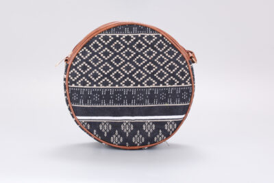 Vintage Abstract Beige Boho Round Sling Bag