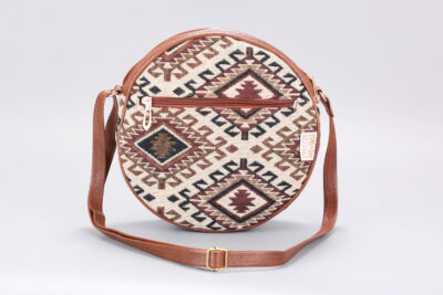 Vintage Tribal Triangles Boho Round Sling Bag