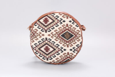 Vintage Tribal Triangles Boho Round Sling Bag
