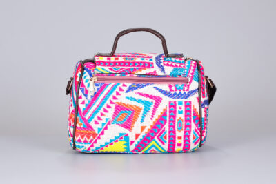 Vintage White Neon Pink Duffle Sling Bag