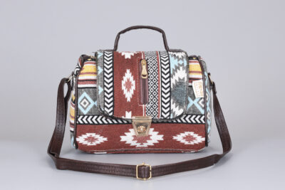 Vintage Brown Stripes Duffle Sling Bag