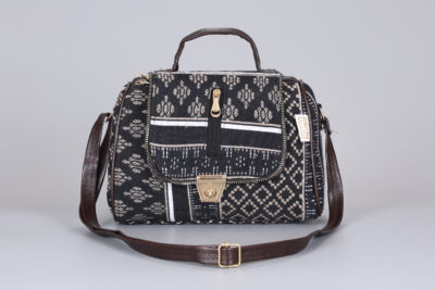 Vintage Abstract Beige Duffle Sling Bag