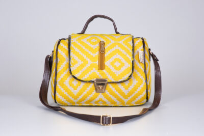 Vintage Yellow Diamond Duffle Sling Bag