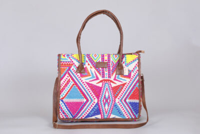 Vintage White & Neon Pink Timeless Tote