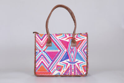 Vintage White & Neon Pink Timeless Tote